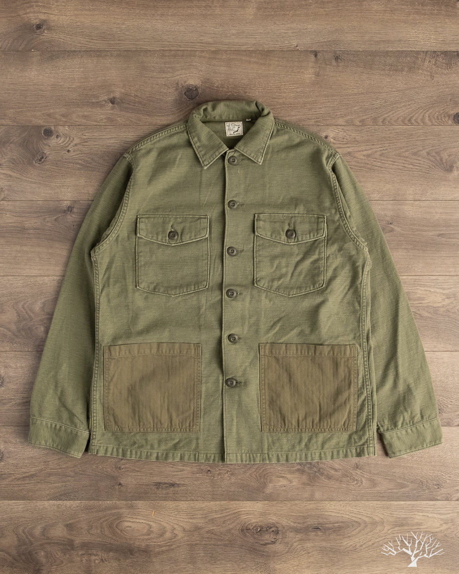 orSlow 4 Pocket U.S. Army Fatigue Shirt - Dark Olive Stone