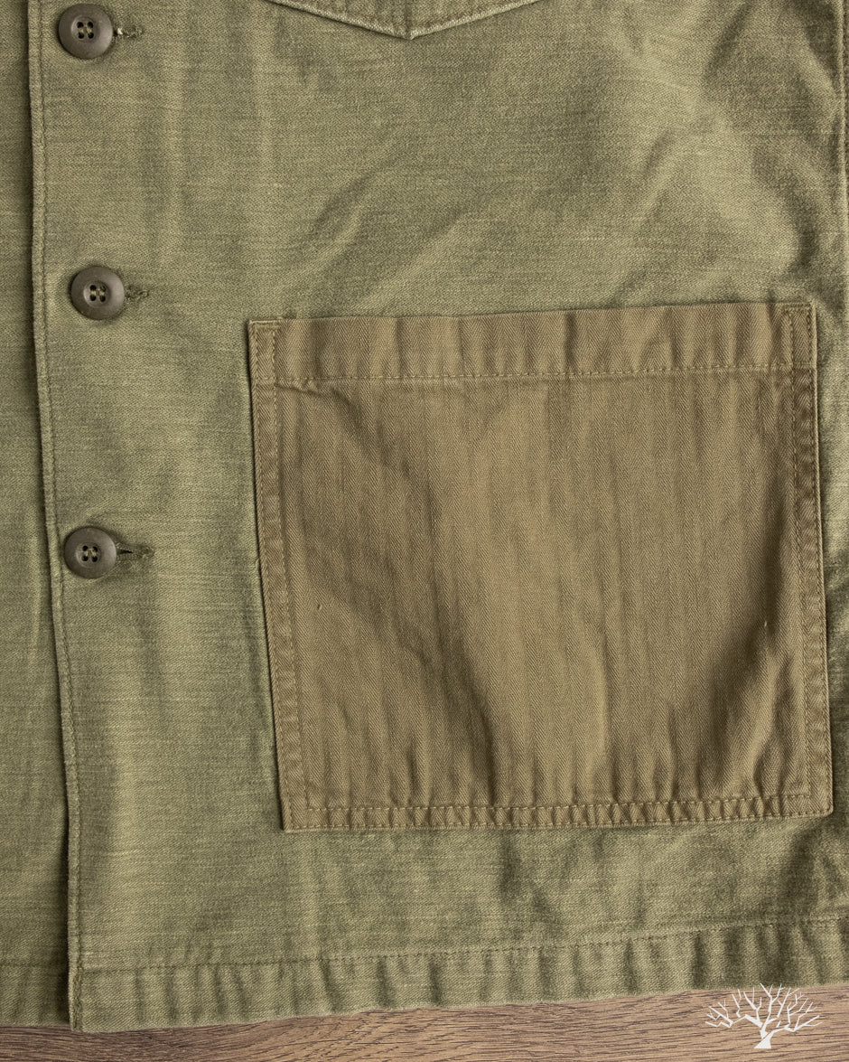 orSlow 4 Pocket U.S. Army Fatigue Shirt - Dark Olive Stone