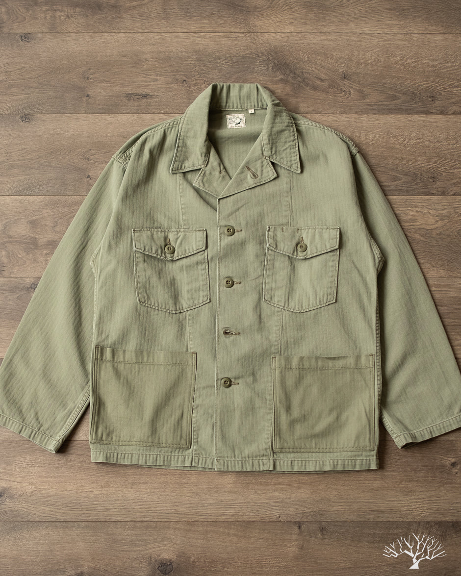 orSlow - 4 Pocket U.S. Army Shirt Jacket - HBT Green – Withered Fig