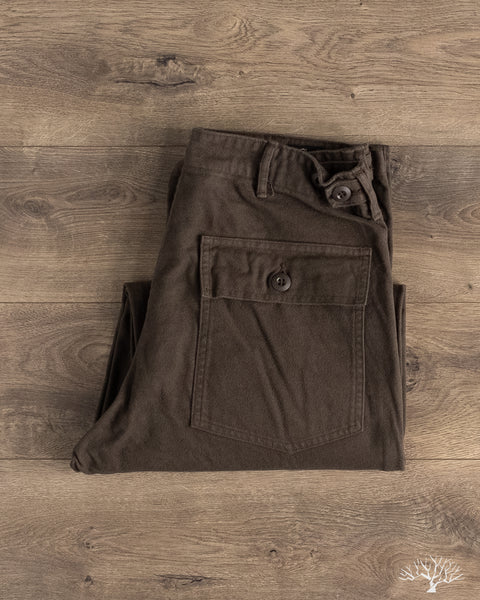 orSlow - Brushed Flannel Fatigue Pants - Coffee Brown – Withered Fig