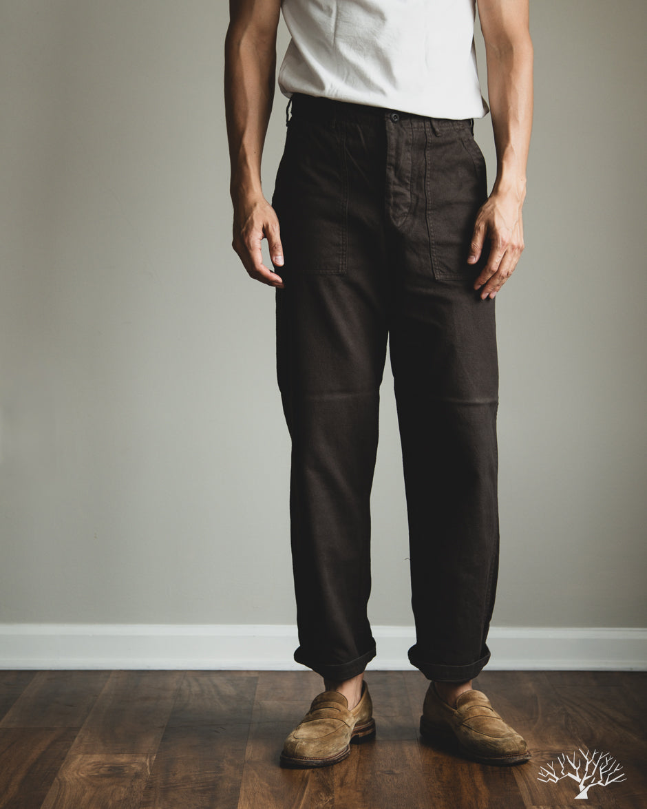 orSlow Brushed Flannel Fatigue Pants - Coffee Brown