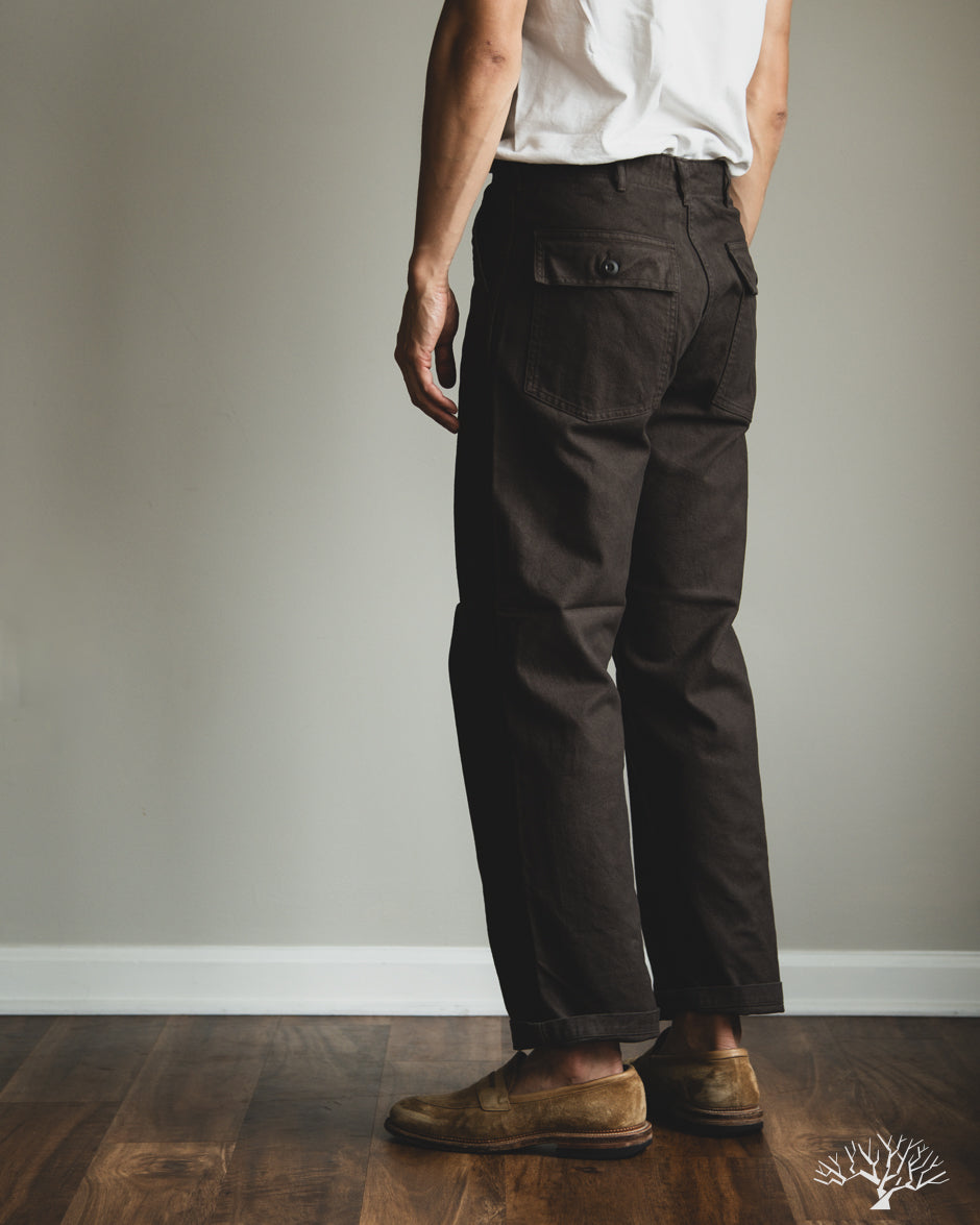 orSlow Brushed Flannel Fatigue Pants - Coffee Brown