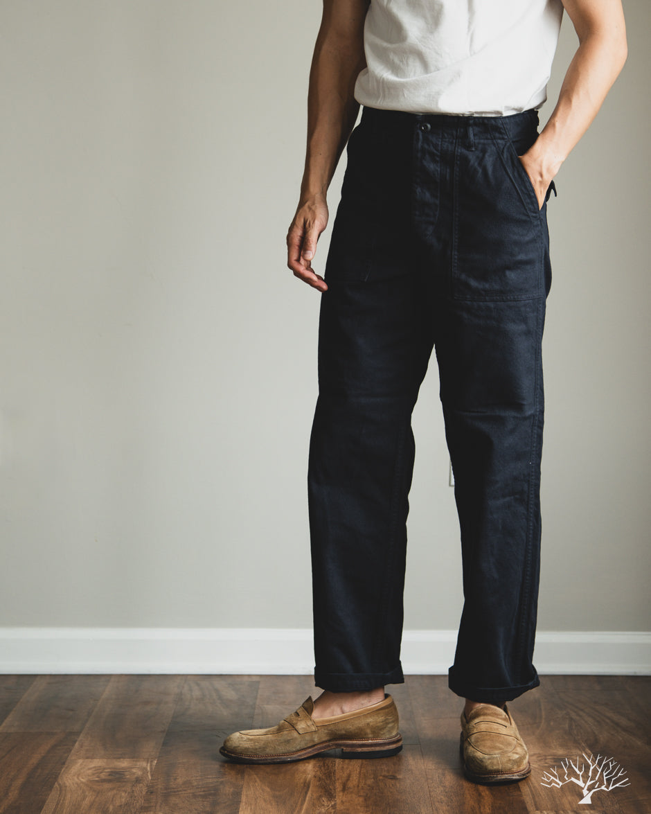 orSlow Brushed Flannel Fatigue Pants - Dark Navy