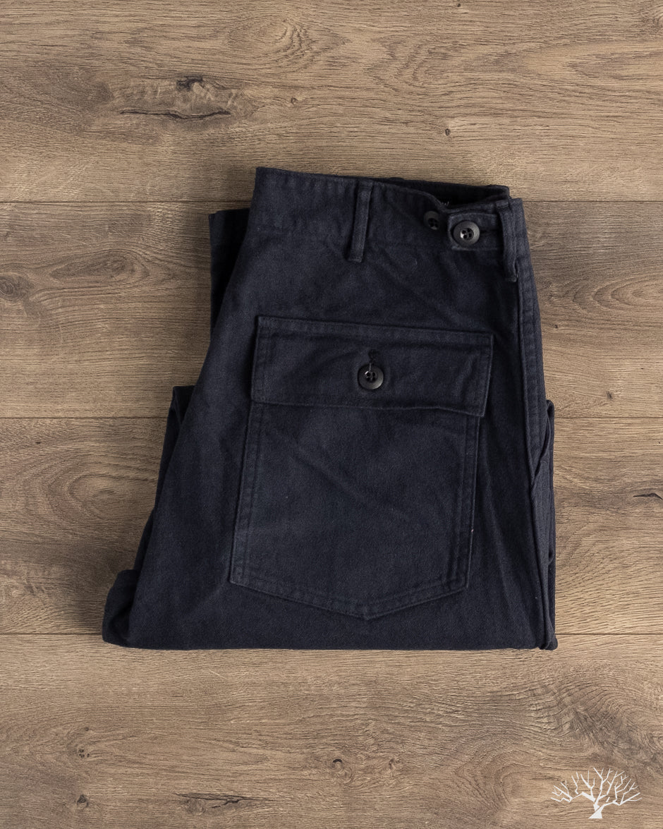 orSlow Brushed Flannel Fatigue Pants - Dark Navy
