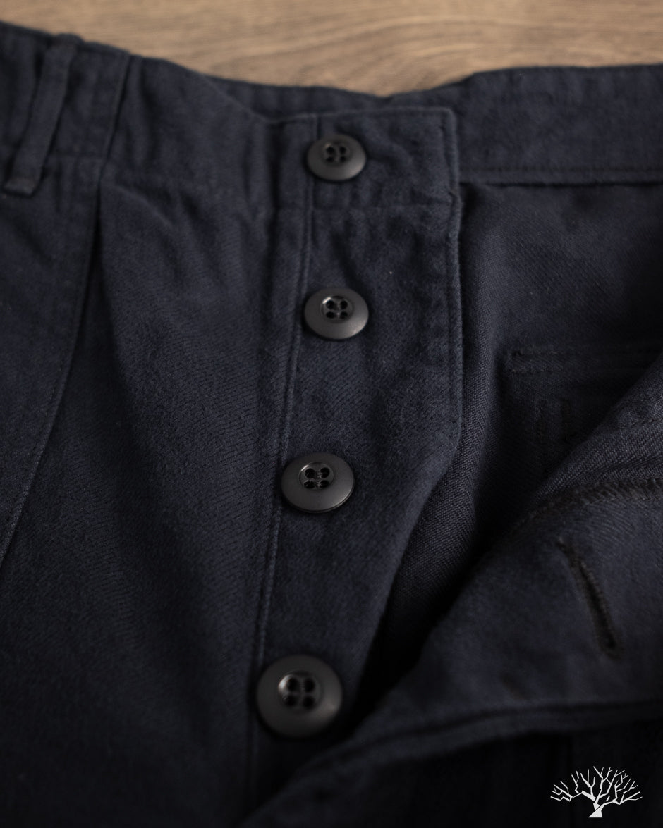 orSlow Brushed Flannel Fatigue Pants - Dark Navy
