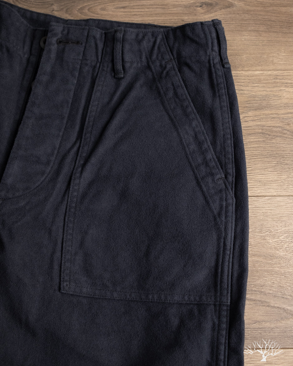 orSlow Brushed Flannel Fatigue Pants - Dark Navy