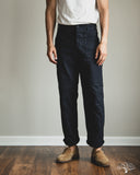 orSlow Brushed Flannel Fatigue Pants - Dark Navy