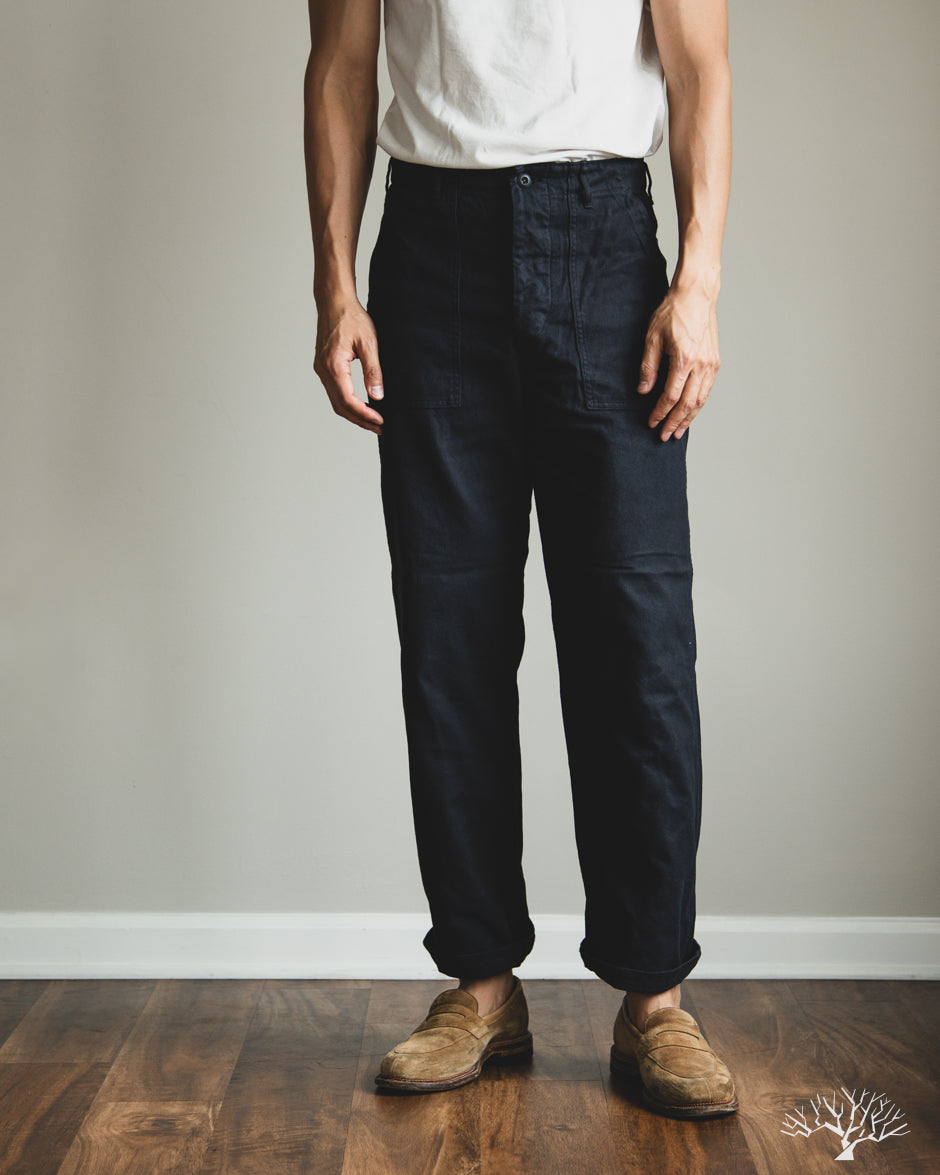 orSlow Brushed Flannel Fatigue Pants - Dark Navy
