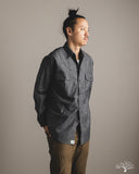 orSlow Chambray Work Shirt w/ Flap Pocket - Black