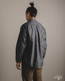 orSlow Chambray Work Shirt w/ Flap Pocket - Black