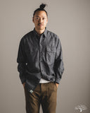 orSlow Chambray Work Shirt w/ Flap Pocket - Black