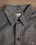 orSlow Chambray Work Shirt w/ Flap Pocket - Black