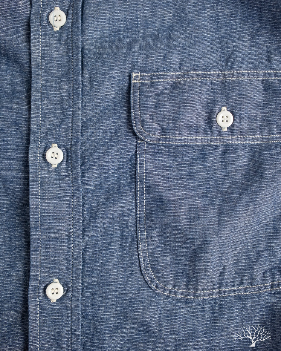 orSlow Chambray Work Shirt w/ Flap Pocket