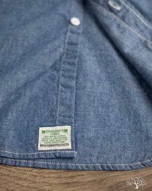 orSlow - Chambray Work Shirt With Flap Pocket – Withered Fig