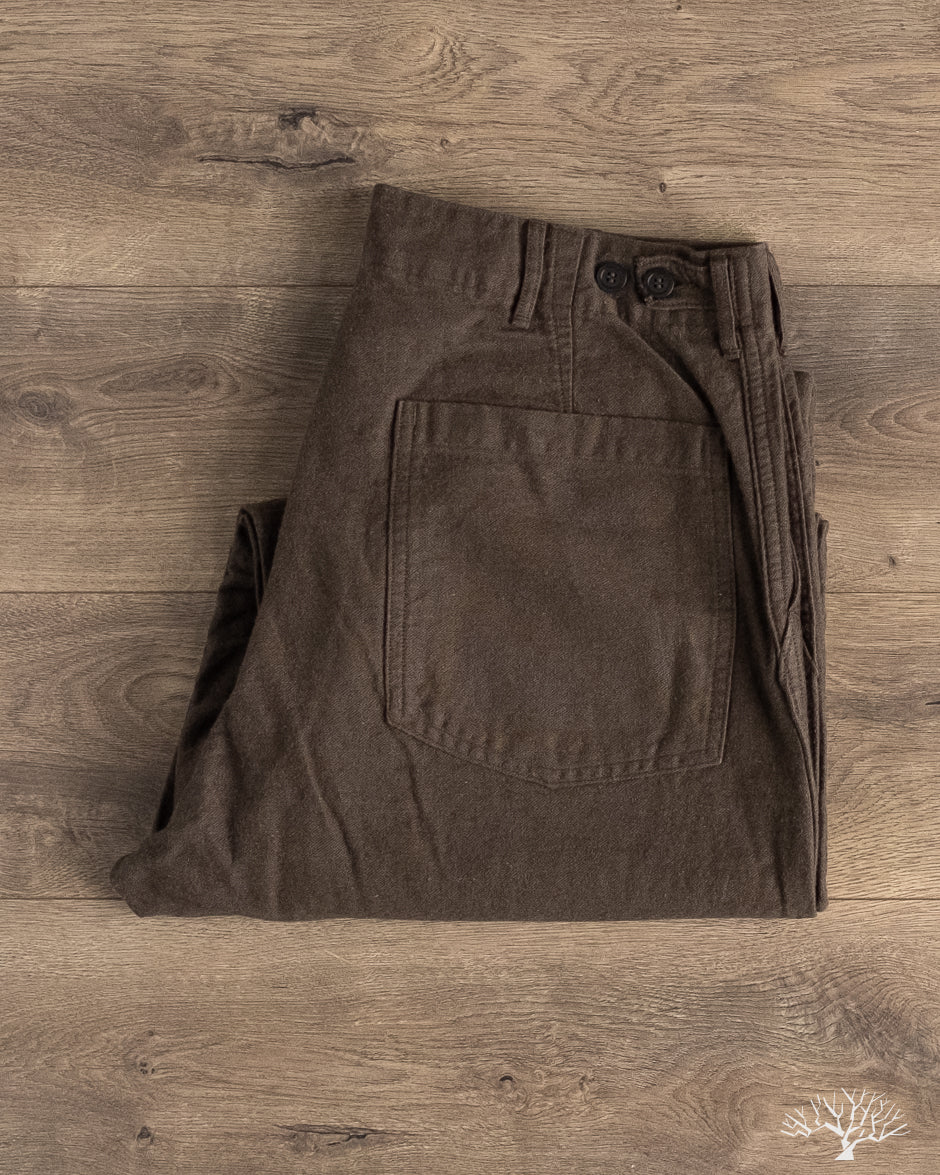 orSlow Cotton Linen Moleskin Fatigue Pants - Charcoal Gray