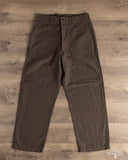 orSlow Cotton Linen Moleskin Fatigue Pants - Charcoal Gray