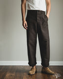 orSlow Cotton Linen Moleskin Fatigue Pants - Charcoal Gray