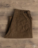 orSlow Cotton Linen Moleskin Fatigue Pants - Coffee Brown