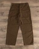orSlow Cotton Linen Moleskin Fatigue Pants - Coffee Brown