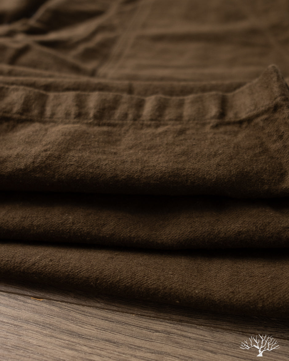 orSlow Cotton Linen Moleskin Fatigue Pants - Coffee Brown