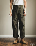 orSlow Dad's Fit Oxford Painter Pants - Coffee Brown Stone