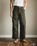 orSlow Dad's Fit Oxford Painter Pants - Coffee Brown Stone