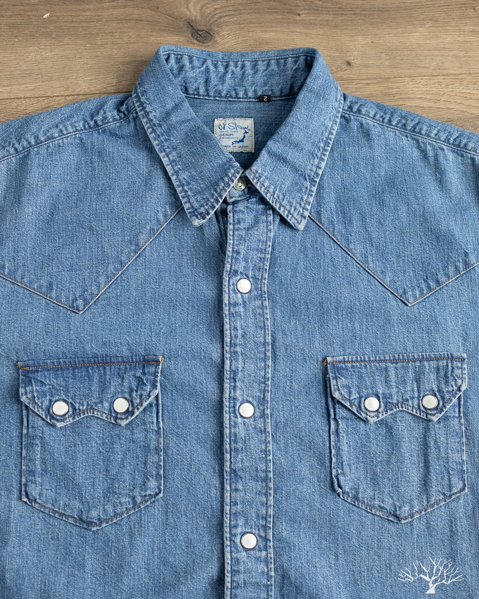 Orslow - Denim Western Shirt - Denim Used – Withered Fig Orslow - Denim Western Shirt - Denim Used – Withered Fig