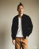 orSlow Front Zip Densely Knit Sweatshirt - Black