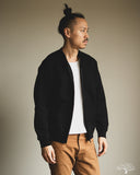 orSlow Front Zip Densely Knit Sweatshirt - Black