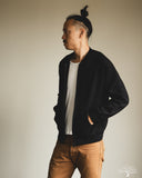 orSlow Front Zip Densely Knit Sweatshirt - Black