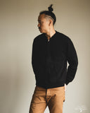 orSlow Front Zip Densely Knit Sweatshirt - Black