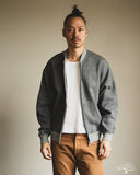 orSlow Front Zip Densely Knit Sweatshirt - Charcoal Grey