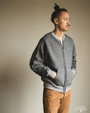 orSlow Front Zip Densely Knit Sweatshirt - Charcoal Grey