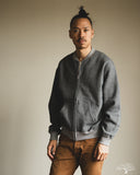 orSlow Front Zip Densely Knit Sweatshirt - Charcoal Grey