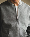 orSlow Front Zip Densely Knit Sweatshirt - Charcoal Grey