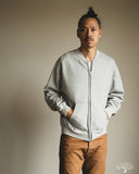 orSlow Front Zip Densely Knit Sweatshirt - Heather Grey