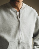 orSlow Front Zip Densely Knit Sweatshirt - Heather Grey