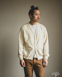 orSlow Lightweight French Terry Sweatshirt Cardigan - Pale Yellow