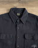 orSlow Organic Cotton Relaxed Fit Flannel Shirt - Navy