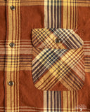 orSlow Original Check Work Shirt w/ Flap Pocket - Brown Check