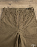 orSlow Regular Fit Brushed Serge Fatigue Pants - Coffee Brown