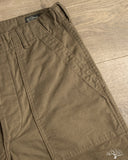 orSlow Regular Fit Brushed Serge Fatigue Pants - Coffee Brown