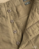 orSlow Regular Fit Brushed Serge Fatigue Pants - Coffee Brown