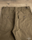 orSlow Regular Fit Brushed Serge Fatigue Pants - Coffee Brown