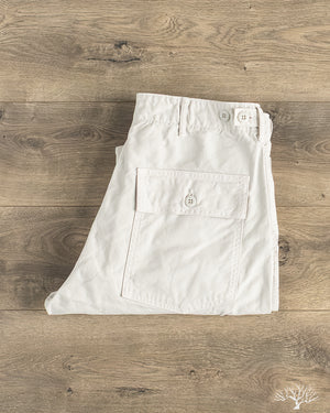 orSlow Regular Fit Brushed Serge Fatigue Pants - Ivory