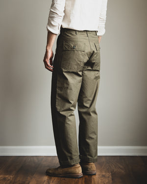 orSlow - Regular Fit Fatigue Pants - Army Green Ripstop – Withered Fig