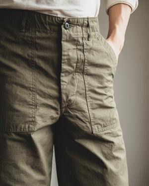 orSlow - Regular Fit Fatigue Pants - Army Green Ripstop – Withered Fig