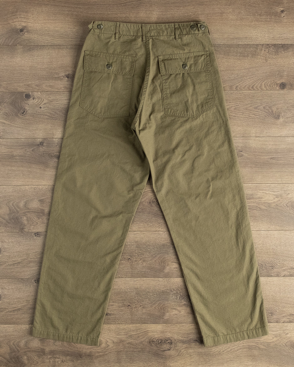 orSlow - Regular Fit Fatigue Pants - Army Green Ripstop – Withered Fig