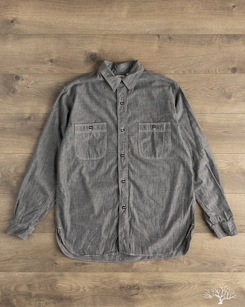 orSlow - Relaxed Fit Chambray Work Shirt - Black – Withered Fig