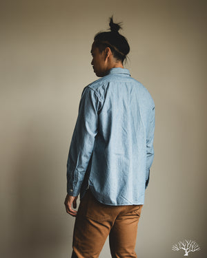orSlow - Relaxed Fit Chambray Work Shirt - Hickory – Withered Fig
